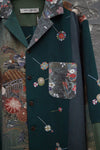 Aviva Jifei Xue Antique fabric silk patchwork handmade kimono long-sleeved shirt Collection AJX-CO-KPLS-GRN-LV 9